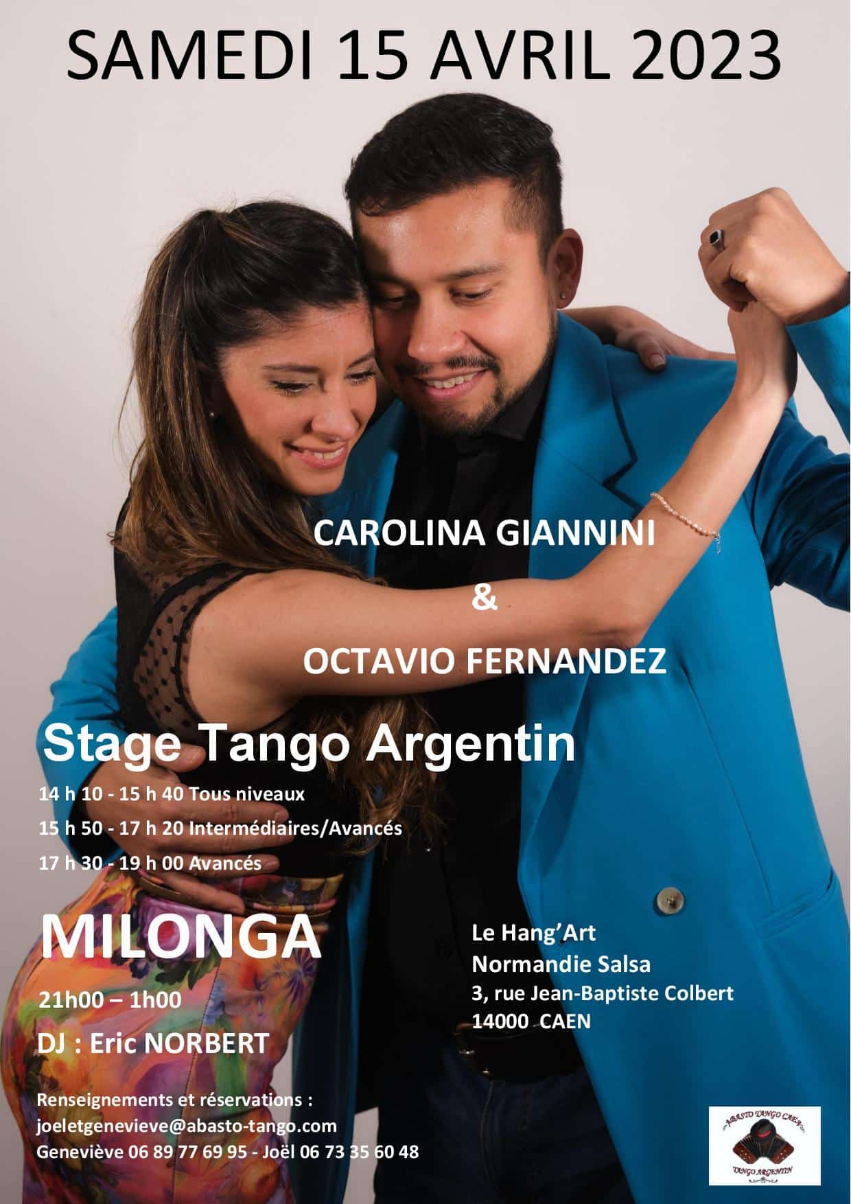 Affiche stage tango argentin 15.04.2023