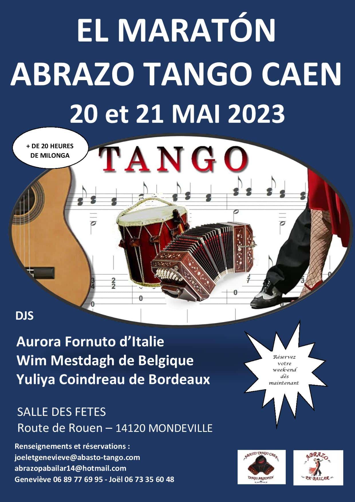 Affiche El Maraton Abrazo Tango Caen